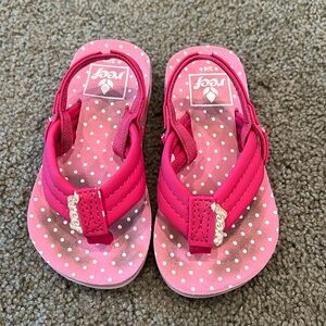 Reef Pink Flip Flops Size 3/4